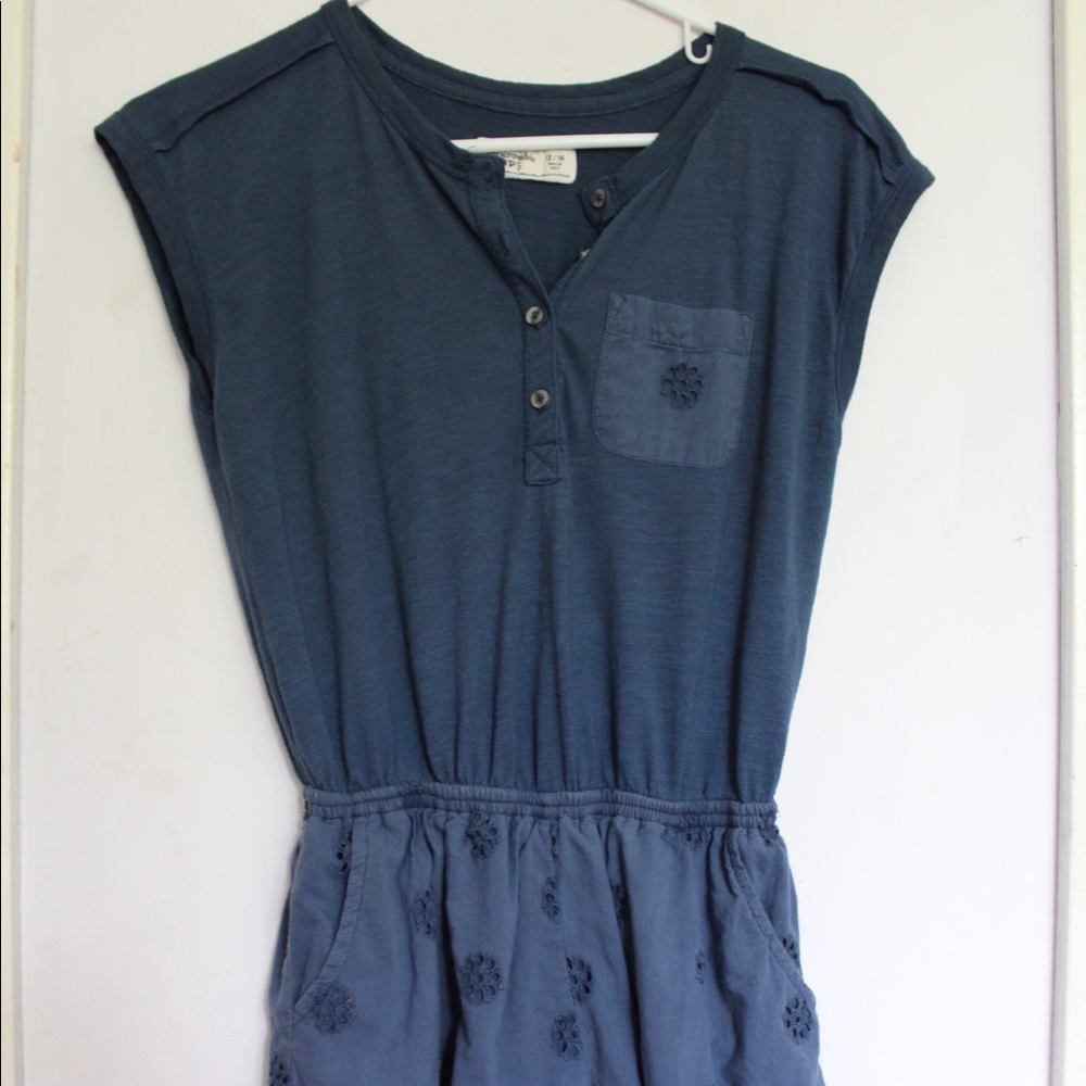 ABERCOMBIE Kids navy blue romper with detailing